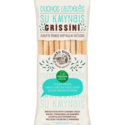 Biržų duona „Grissini“ duonos lazdelės su kmynais